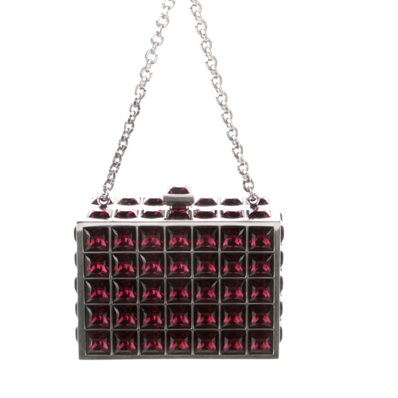 JUDITH LEIBER Jeweled Box Mini Bag Red Crystals - Picture 4 of 4